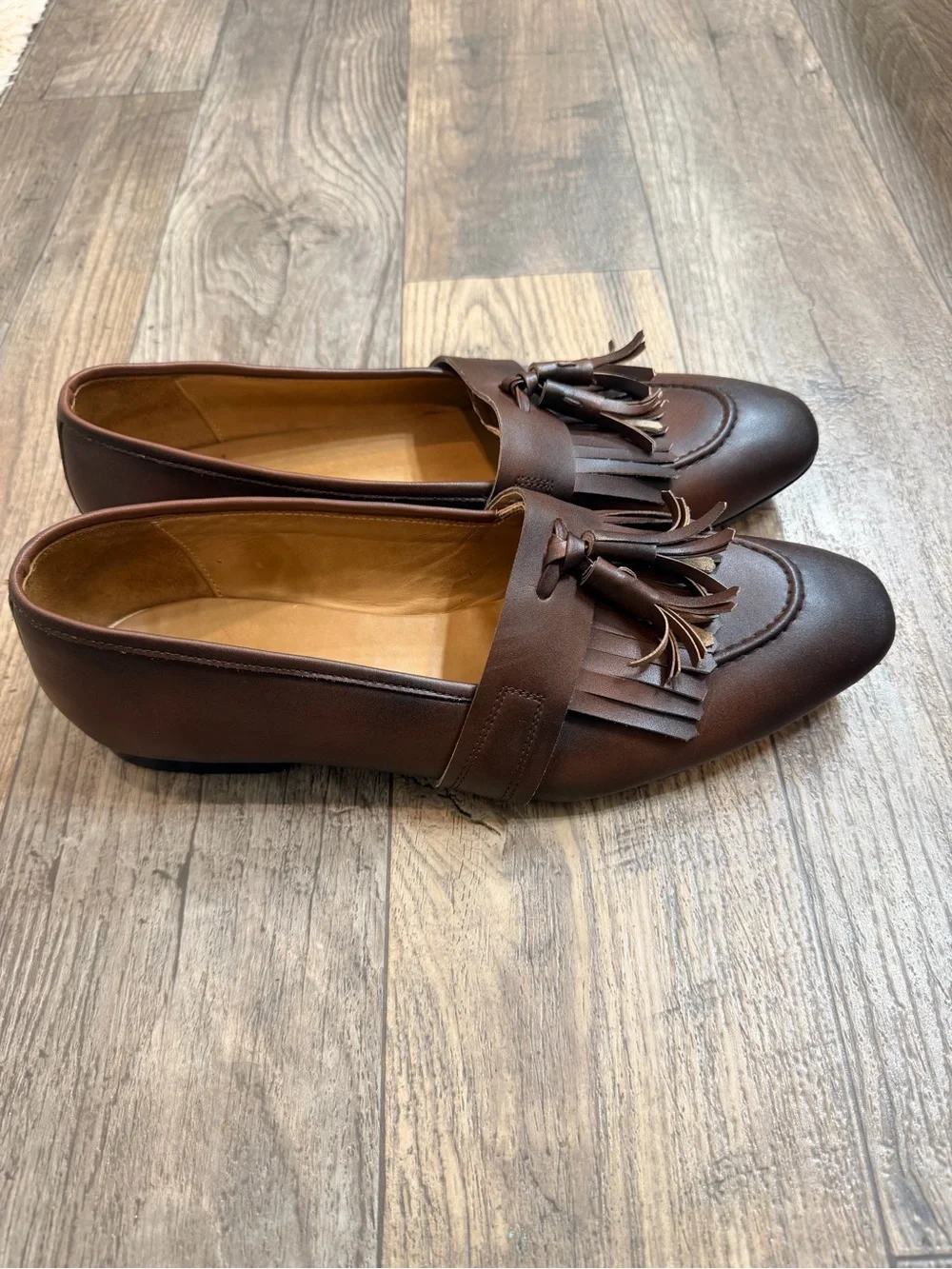 Men's Brown Tassel Kiltie Loafers — Sleek Slip-On Dress Shoes
